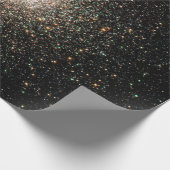 黒い背景に星に囲まれた銀河 ラッピングペーパー (角)