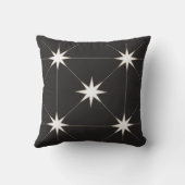 黒い背景に星5つ白。 クッション (裏面)