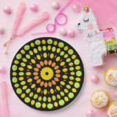 黒い背景に柑橘系の色があり ペーパープレート (パーティー)