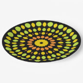 黒い背景に柑橘系の色があり ペーパープレート (アングル)