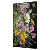 黒い背景に水色の野花の花束 クリップボード (左)