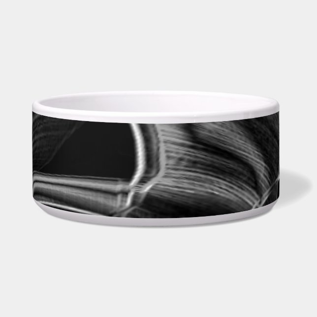 黒い背景に灰色の溝が付いている状態でねじれている ボウル (正面)