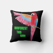 黒い背景に熱帯雨林 クッション (裏面)