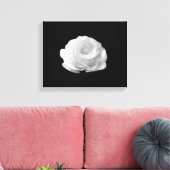 黒い背景に白いバラの縞模様のキャンバス キャンバスプリント (インサイチュ (リビング))