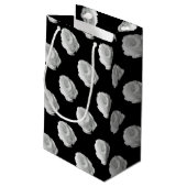 黒い背景に白いバラ スモールペーパーバッグ (裏面アングル)