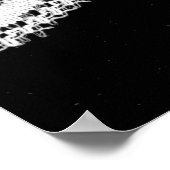 黒い背景に白いフローラレース。 ポスター (角)