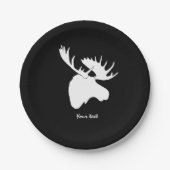 黒い背景に白いムース ペーパープレート (正面)
