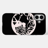 黒い背景に白い妖精 Case-Mate iPhoneケース (裏面 (横))
