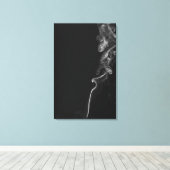 黒い背景に白い煙 キャンバスプリント (インサイチュ (ウッドフロア))