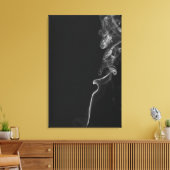 黒い背景に白い煙 キャンバスプリント (インサイチュ (リビング))