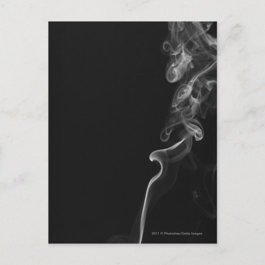 黒い背景に白い煙 ポストカード (正面)