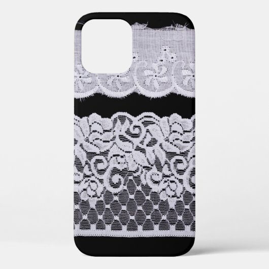 黒い背景に白い装飾レースを分離 Case-Mate iPhoneケース (裏面)