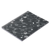 黒い背景に矢印が付いたシームレスなパターン ノートブック (左側)