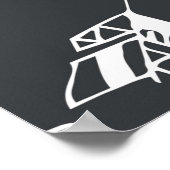 黒い背景に矢印が付いたシームレスなパターン ポスター (角)