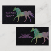 黒い背景に紫の巧妙な馬 名刺 (正面/裏面)