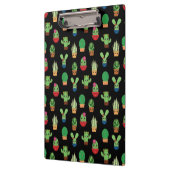 黒い背景に緑のサボテン – スパイラル境界 クリップボード (左)