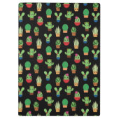 黒い背景に緑のサボテン – スパイラル境界 クリップボード (裏面)