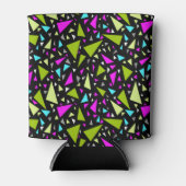 黒い背景に緑の深紅の色を三角形 缶クーラー (正面)