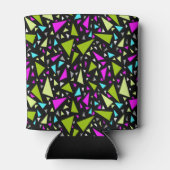 黒い背景に緑の深紅の色を三角形 缶クーラー (裏面)