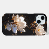 黒い背景に美しいマグノリアの花 Case-Mate iPhoneケース (裏面 (横))