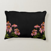黒い背景に色の濃いピンクの花 アクセントクッション (裏面)
