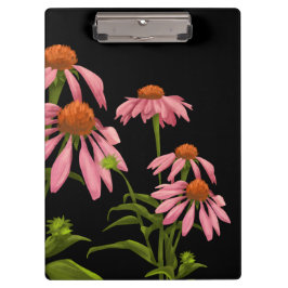 黒い背景に色の濃いピンクの花 クリップボード