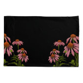 黒い背景に色の濃いピンクの花 枕カバー (裏面)