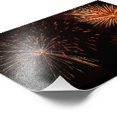 黒い背景に花火が何度も打ち上がる フォトプリント            (角)