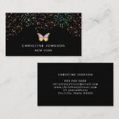 黒い背景に蝶のロゴ 名刺 (正面/裏面)