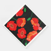 黒い背景に赤いケシのイラストレーション (コーナー)