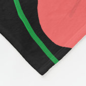 黒い背景に赤いケシのイラストレーション フリースブランケット (角)