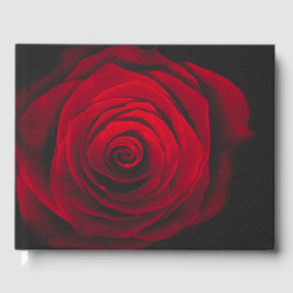 黒い背景に赤いバラのヴィンテージ効果 ゲストブック