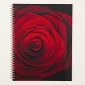 黒い背景に赤いバラのヴィンテージ効果 プランナー手帳 (正面)