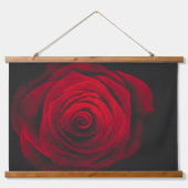黒い背景に赤いバラのヴィンテージ効果 吊り下げ型タペストリー (正面)