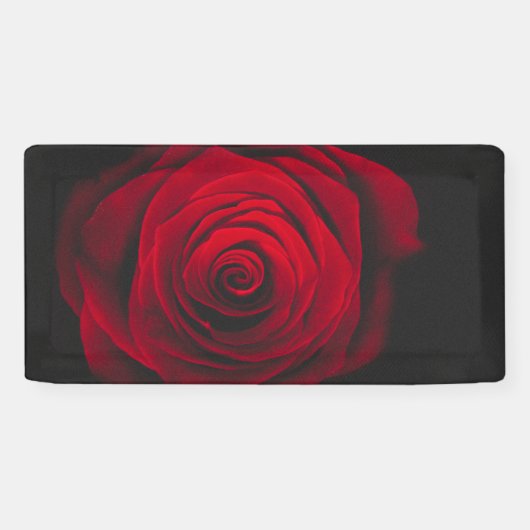 黒い背景に赤いバラのヴィンテージ効果 横断幕 (横)