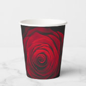 黒い背景に赤いバラのヴィンテージ効果 紙コップ (裏面)