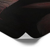 黒い背景に赤いバラ色が ポスター (角)