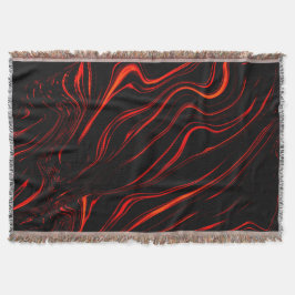 黒い背景に赤い波状の長いトレース スローブランケット