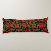 黒い背景に赤い花 ボディピロー (裏面)
