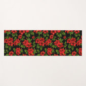 黒い背景に赤い花 ヨガマット (正面(横))