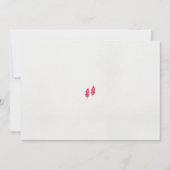 黒い背景に赤い葉のペア 招待状 (正面)