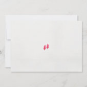 黒い背景に赤い葉のペア 招待状 (裏面)