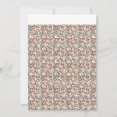 黒い背景に赤、緑、青のパターンが入ったデザイン 招待状 (裏面)