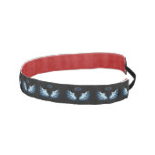 黒い背景に輝く青い天使の翼 アスレチックヘッドバンド (右)