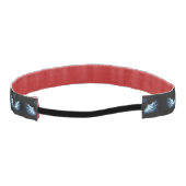 黒い背景に輝く青い天使の翼 アスレチックヘッドバンド (裏面)