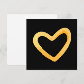 黒い背景に金のハートのホリデーカード シーズンカード (正面/裏面)