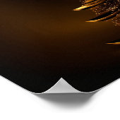 黒い背景に金ゴールドの木。 ポスター (角)