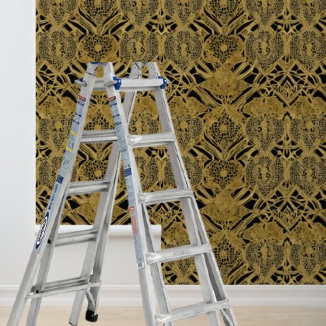 黒い背景に金ゴールドパターンを剥がして貼る 壁紙 (クリエイターアップロード済み)