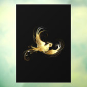 黒い背景に金色の鳥 ウィンドウサイン (シート3)