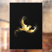 黒い背景に金色の鳥 ウィンドウサイン (シート2)